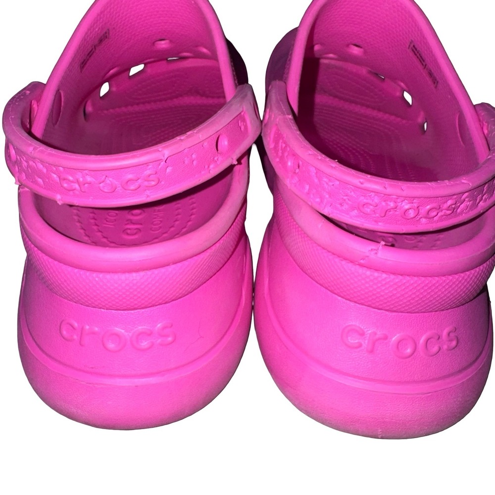 Crocs Bubble Crush Clog Hot Pink Platform Clogs Women's Size 10 Barbiecore - Picture 5 of 9